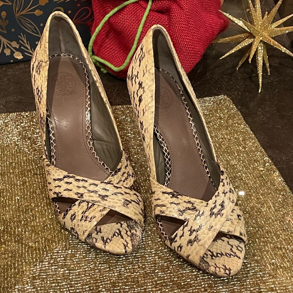 Tory Burch Cream Python Stilettos - image 5